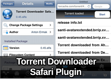 Program na stahování torrentu do iPhone / IPAD / iPod Touch + Safari Plugin